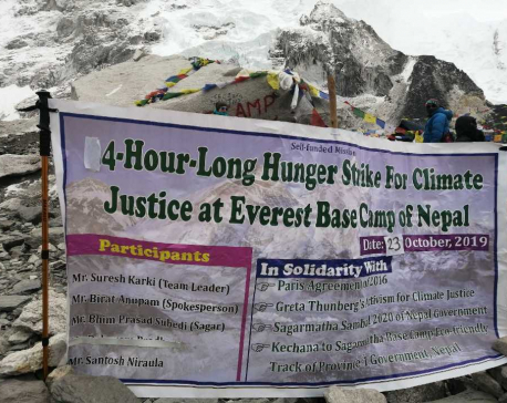 Youths stage ‘4-hr hunger strike’ at Everest base camp demanding climate action (with photos)