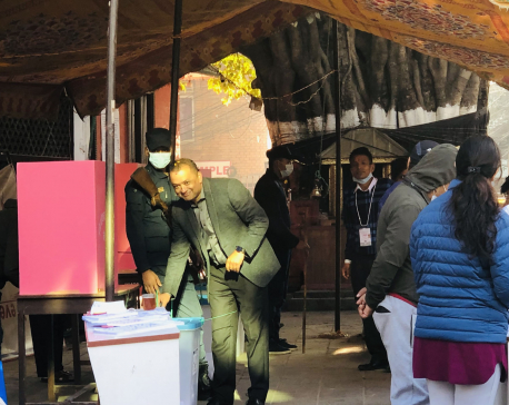 NC General Secretary Thapa casts his vote
