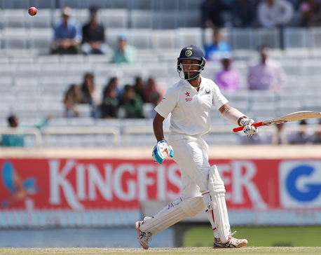 3rd test: Pujara hits 130 as India trails Australia by 91
