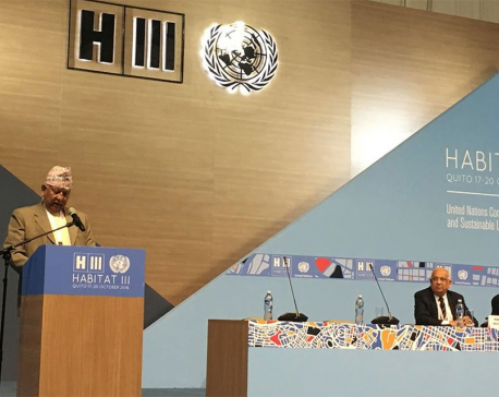 Minister KC addresses UN Conference on Housing and Sustainable Development