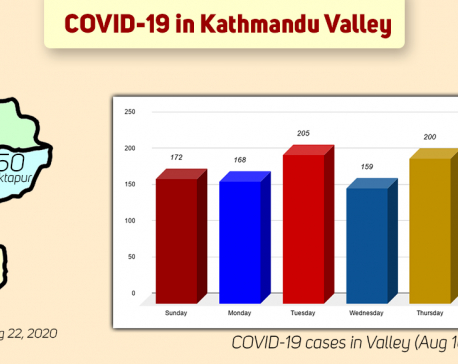 Kathmandu Valley reports highest single-day spike of 216 COVID-19 cases; 2,521 cases reported in just 22 days