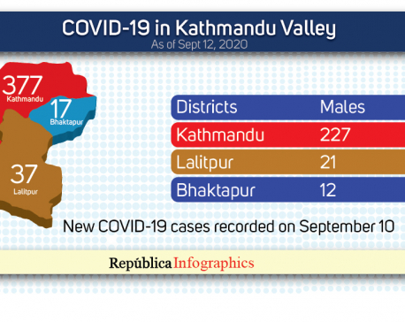 Kathmandu Valley’s COVID-19 case tally surpasses 11,000 mark with 431 new cases in past 24 hours