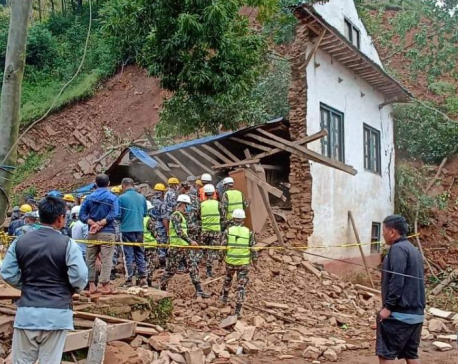Landslide buries to death three members of the same family in Kavre