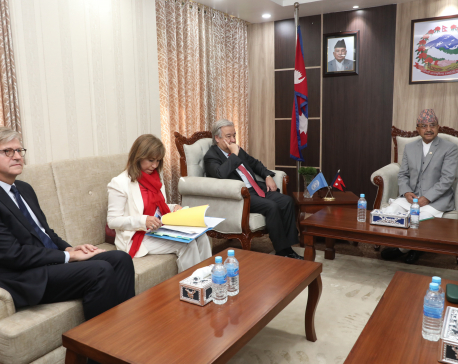 Meeting between UN Secretary-General and DPM Khadka underway