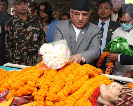 PM Dahal meets grieving Minister Rai, pays tributes to his father