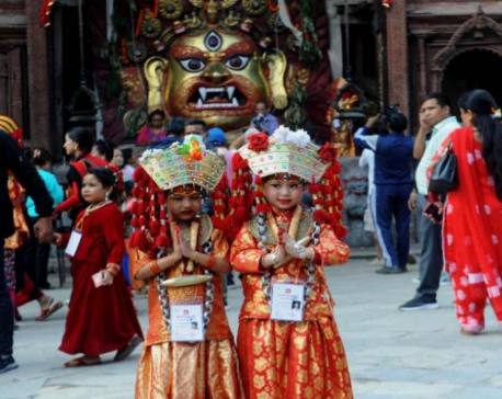In Pictures: Kumari Puja performed at Basantapur Durbar Square