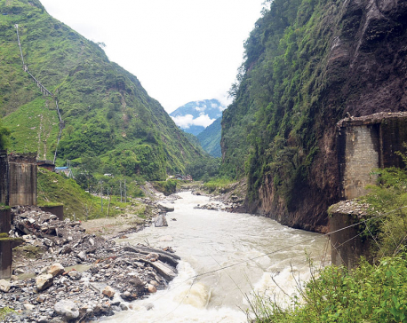 Tatopani isolated after landslide destroys major bridge