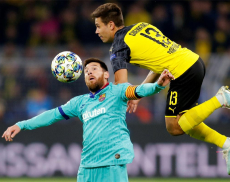 Unlucky Dortmund draw 0-0 with Barca on Messi return