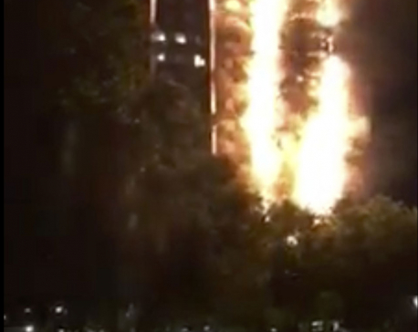 Firefighters battle massive blaze in London high-rise