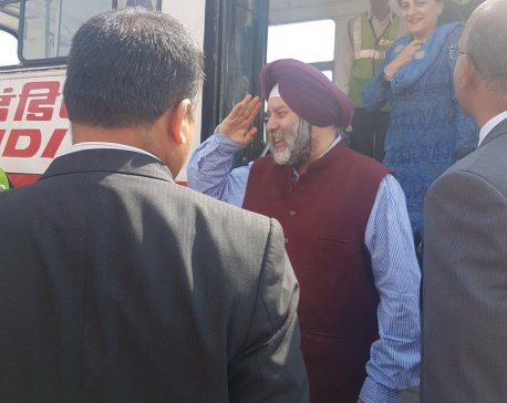 Newly appointed Indian Ambassador Puri arrives in Kathmandu