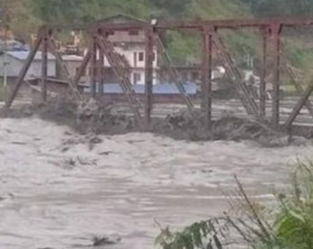 Melamchi flood sweeps away 46 houses and two bridges