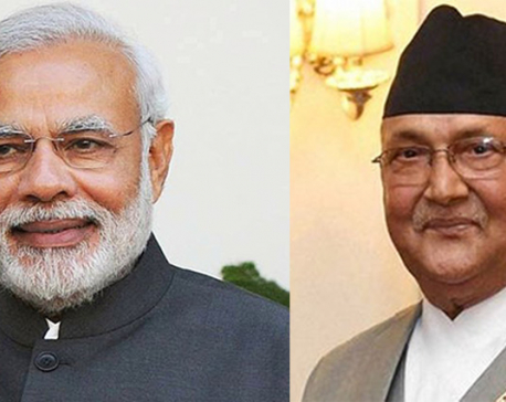 PM Oli holds one-on-one meeting with Modi