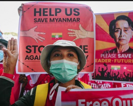 Three wounded as hundreds of thousands of protesters defy Myanmar junta