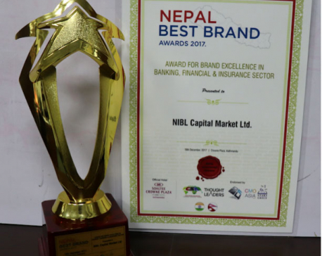 NIBL Capital Markets Limited bags Nepal Best Brand Awards, 2017