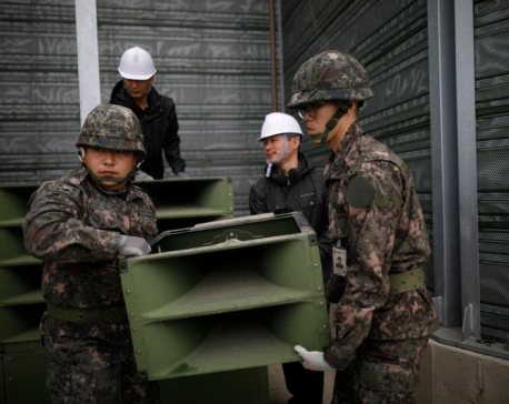 2 Koreas dismantle propaganda loudspeakers at tense border
