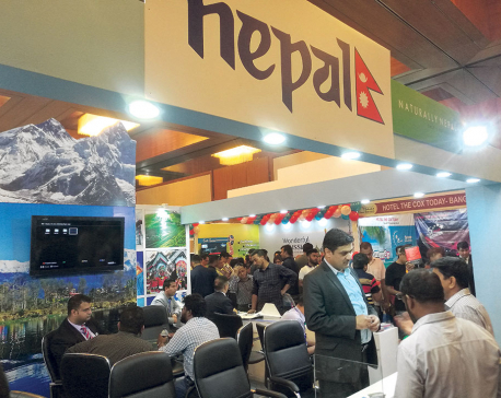 Nepal stall attracts audience  at Dhaka Travel Mart 2018