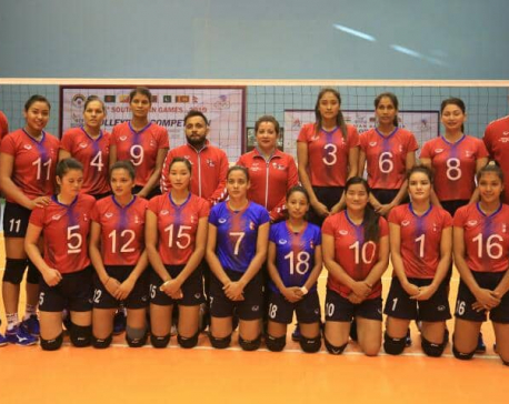 Nepali women begins SAG volleyball with dominating win, men lose