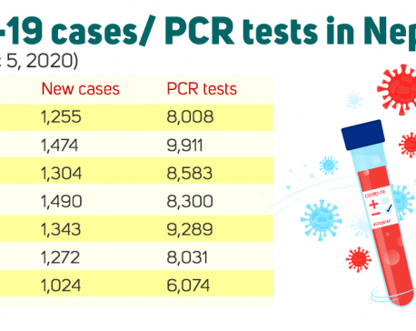 9,162 COVID-19 cases diagnosed this week, 8,313 PCR tests on average carried out a day