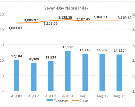 Nepse unchanged as market holds ground above 3,100