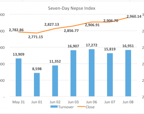 Nepse stretch gains as volumes improve