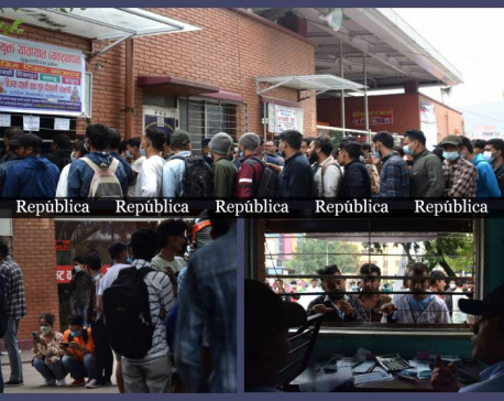 In Pictures: People throng to Bus Park to get advance ticket to leave Kathmandu Valley for Dashain
