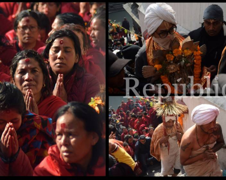 In Pictures: Madhav Narayan devotees visit Pashupatinath Temple