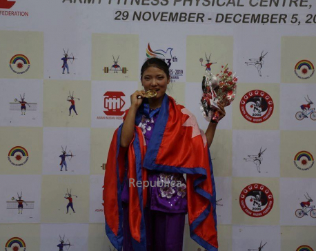 Nima Gharti Magar clinches gold in wushu