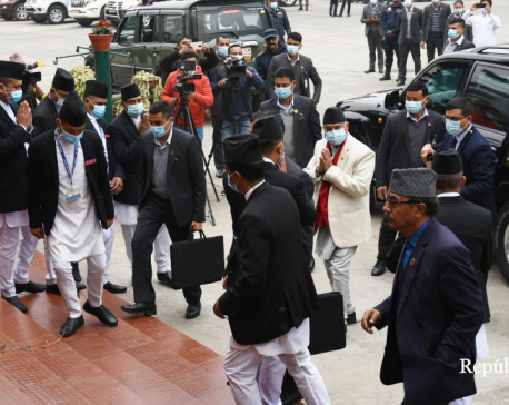 PM Oli walks out of federal parliament building without attending meeting
