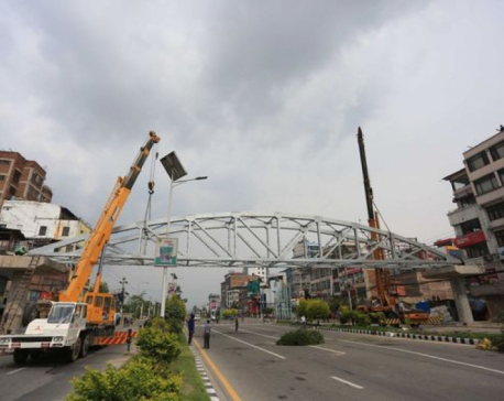 Overhead bridge at Baneshwor chowk to be completed within two weeks