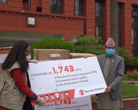 Save the Children hands over PPEs and essentials health commodities to Nepal govt