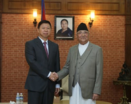 Chinese delegation meets PM Oli