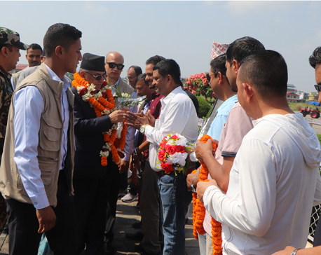 PM Dahal reaches his hometown in Chitwan to inaugurate drinking water projects
