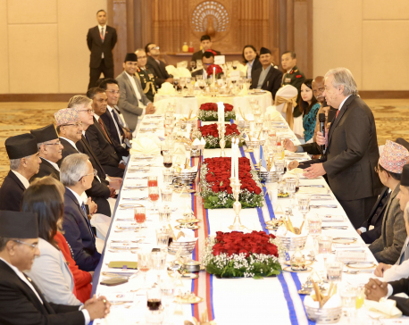 PM Dahal hosts dinner reception in honor of visiting UN Secretary-General