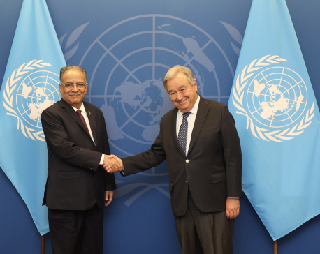 PM Dahal holds meeting with UN Secretary General Guterres in New York
