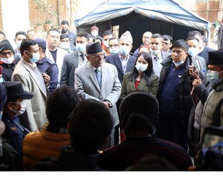 PM Dahal visits family members of Pokhara plane crash victims