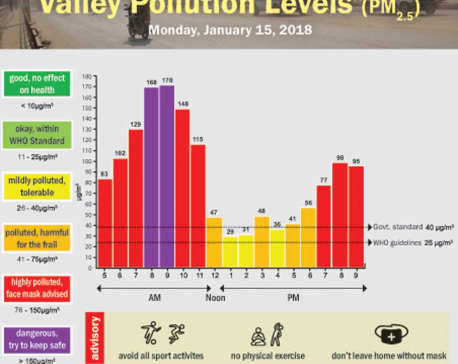 Valley Pollution Levels for January 15, 2018