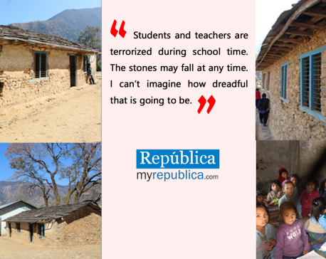 Dilapidated school building poses threat to lives of students in Rolpa