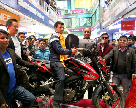 Prabin Silwal wins Tamrakar motorcycle