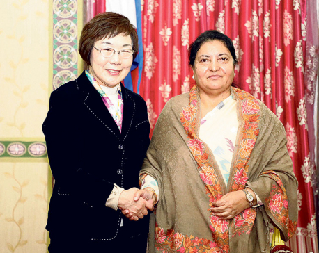 Koica prez pays courtesy call on Prez Bhandari, discusses possible areas of cooperation