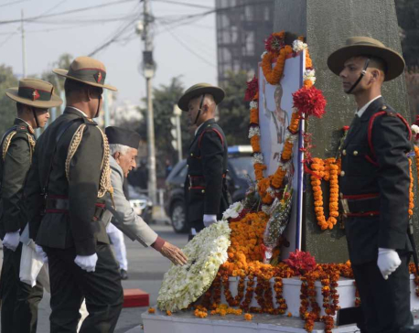 President Paudel lays wreath on statue of Prithvi Narayan Shah (In Pictures)