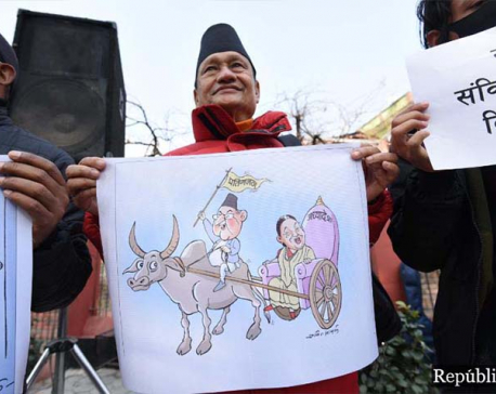 Civil society activists continue protest against parliament dissolution, compare PM Oli with Rana rulers