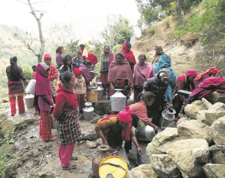 Residents of Pyuthan village forced to spend hours to fetch water