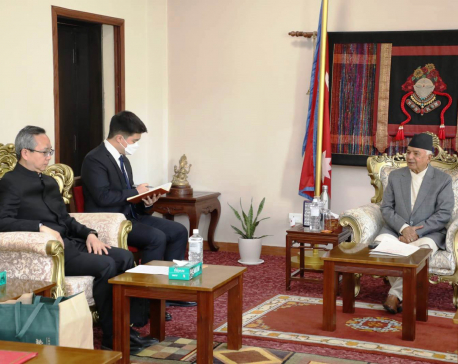 Chinese envoy pays courtesy call on President Paudel