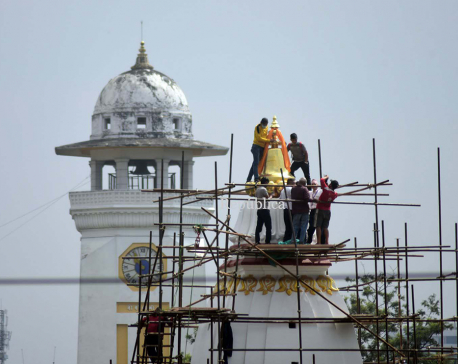 Photos: Pinnacle installed at top of Bal Gopaleshwar Temple at Ranipokhari