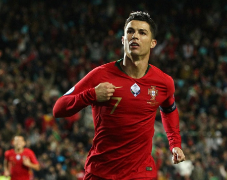 Ronaldo bags hat-trick, closes on 100 goals in Portugal rout