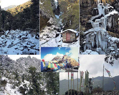 Experiencing snow in Nepal