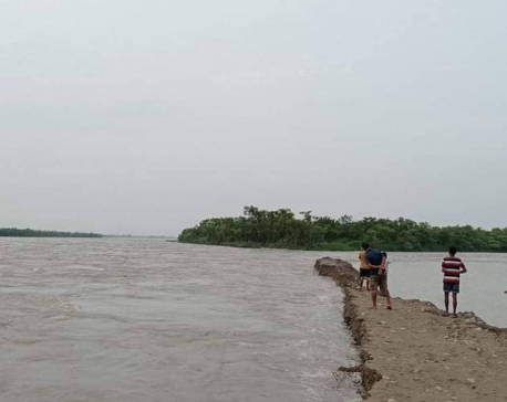 Swollen Saptakoshi River breaches the embankments, over 1,000 households are at high risk