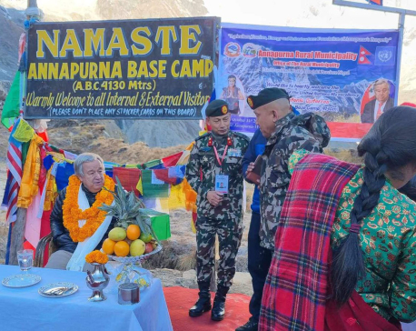 UN Secretary-General reaches Annapurna Base Camp