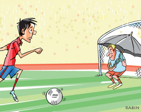 Thapa recalls goalie  with umbrella in rare match