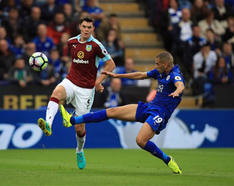 Leicester put three past Burnley as Slimani shines on his debut
